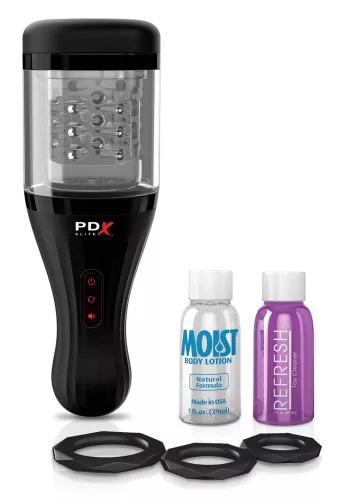 PDX Elite Rotobator - művagina (átlátszó-fekete)