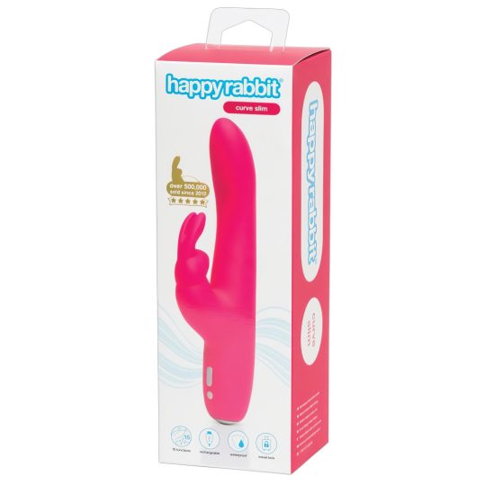 Happyrabbit Curve Slim - vízálló, akkus csiklókaros vibrátor (pink)