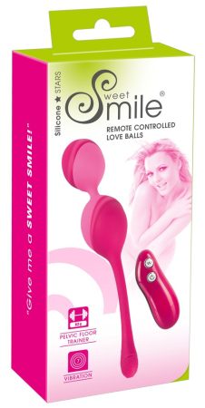 SMILE Love Balls - 82g-os, akkus, rádiós vibrációs tojás (pink)