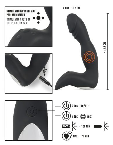 / Rebel - akkus, péniszes prosztata vibrátor (fekete)