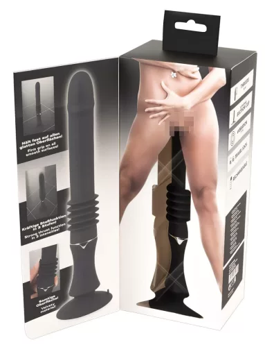 You2Toys Fucking Machine - tapadókorongos lökő vibrátor (fekete)