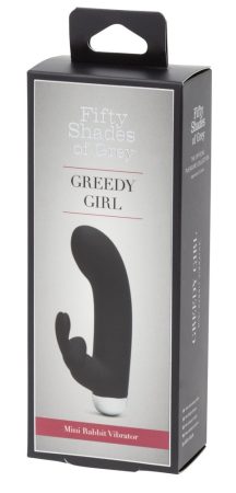 Fifty Shades Mini Greedy Girl - akkus, csiklókaros vibrátor (fekete)