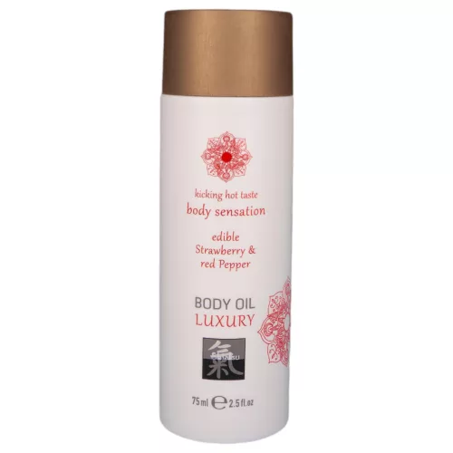 Shiatsu Luxury - ehető masszázsolaj - eper-vörösbors (75ml)