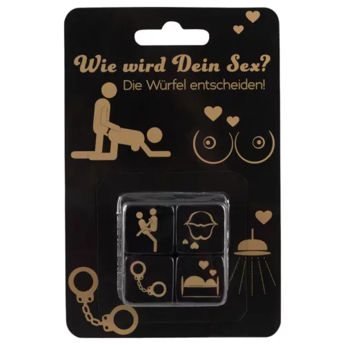 Erotikus szex dobókocka szett pároknak (4 db, fekete)