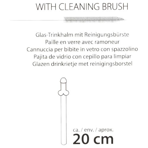 Straw Willy - péniszes üveg szívószál - átlátszó (4db)