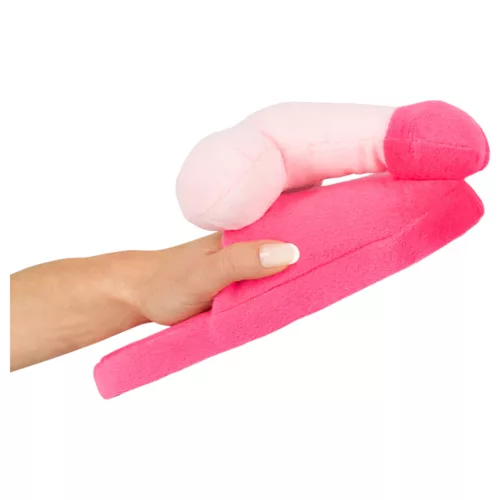 Plüss papucs rózsaszín - pénisz formájú