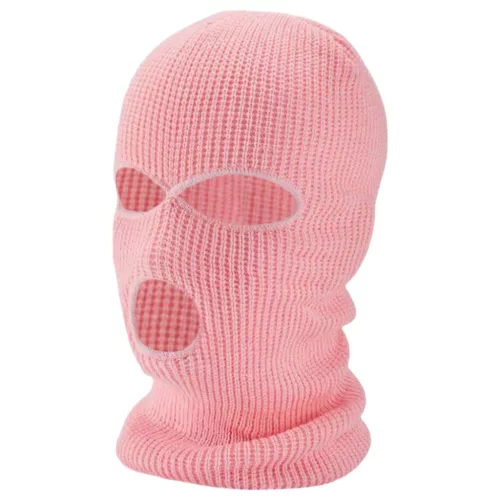 Balaclava - kötött szopó maszk 3 nyílással (pink)