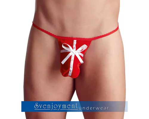 Ajándék karácsonyi tanga férfiaknak - piros (S-L)