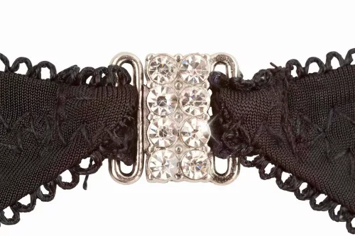 / Abierta Fina - csillogó köves fehérnemű szett (fekete)