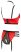 Abierta Fina - szikrázó, gyűrűs-pántos mellemelő szett (piros-fekete)