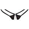 Abierta Fina - nyitott tanga és fűző (fekete)