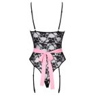 Cottelli - átlátszó szobalány jelmez (fekete-pink)