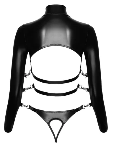 / Bad Kitty - nyitott mellű bondage szett (fekete)