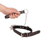 Bad Kitty - szíves nyakörv és fém póráz (fekete)