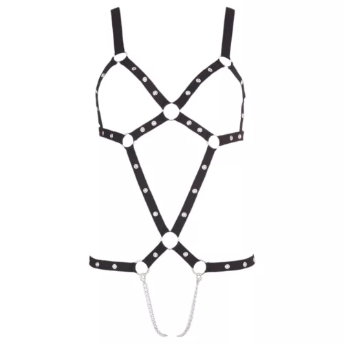 Bad Kitty - szegecses pántos body - fekete (S-L)