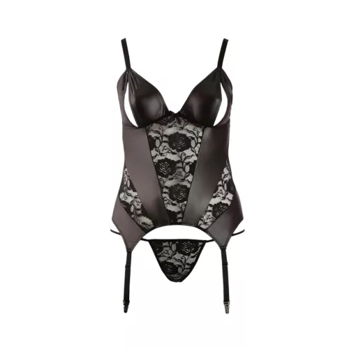 Cottelli - Virágos női felső, molett fazonban (fekete)