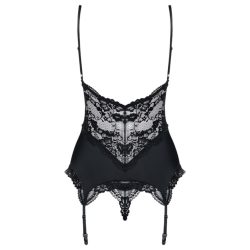   Obsessive 810-COR-1 - csipkés, harisnyatartós szett (fekete)