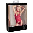 / Abierta Fina - csillogó láncos felső és tanga (piros)