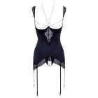 / Abierta Fina - csillogó láncos felső és tanga (fekete)