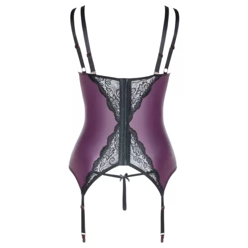 / Cottelli Curves - csipkés, fűzős fehérnemű szett (lila)