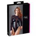 / Cottelli - fényes-csipke body (fekete)