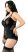 Cottelli Plus Size - virágos, harisnyatartós női body (fekete)