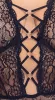 Cottelli Curves Plus Size - átlátszó mintás body (fekete)