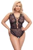 Cottelli Curves Plus Size - átlátszó mintás body (fekete)