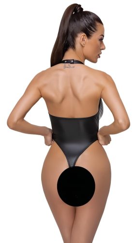 / Cottelli Party - fényes, nyakpántos body (fekete)