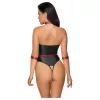 Cottelli Bondage - fényes body és kar bilincs (fekete)