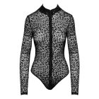 / Noir - leopárd mintás, hosszúujjú body (fekete)