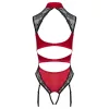 Cottelli - csipkés, nyakpántos body (piros)