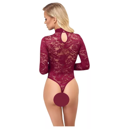 / Cottelli - átlátszó csipke body (piros)
