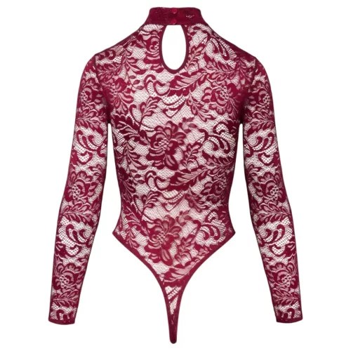 / Cottelli - átlátszó csipke body (piros)