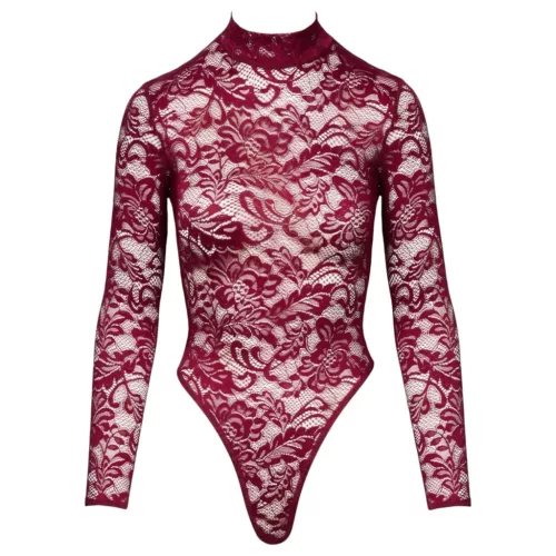 / Cottelli - átlátszó csipke body (piros)