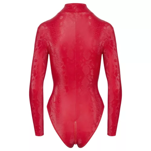Cottelli - kígyóbőr mintás body (piros)