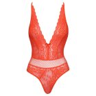 Cottelli - keresztpántos csipke body (piros)