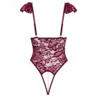 Cottelli - csipkés gyöngyös body (piros)