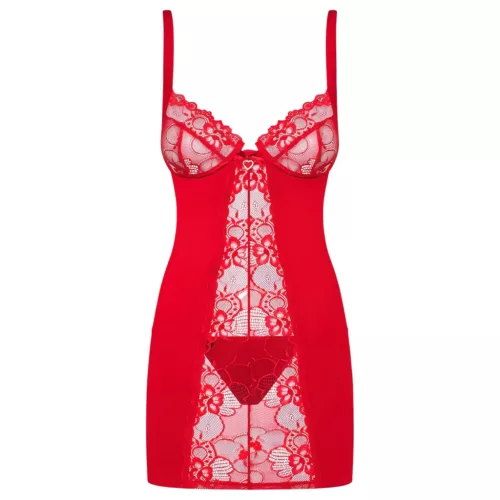 Obsessive Heartina - hálóing és tanga (piros)