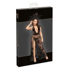 Noir - teljesen átlátszó virágmintás maxiruha (fekete)