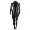 Cottelli Plus Size - fényes hosszúujjú party overál (fekete)