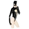 Black Velvets - hosszúujjú Batwoman body (fekete)
