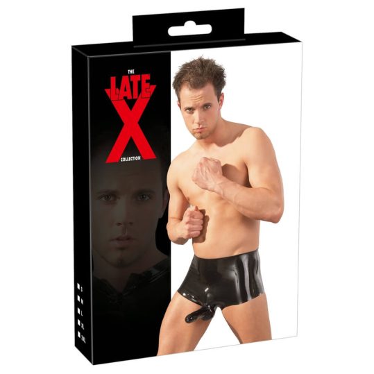 LATEX - boxer péniszköpennyel (fekete)