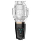 Funny Me Rocket Cup - szívó-rezgő maszturbátor (átlátszó-fekete)