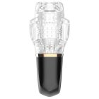 Funny Me Rocket Cup - szívó-rezgő maszturbátor (átlátszó-fekete)