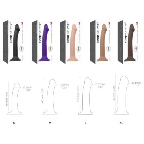 Strap-on-me Dual S - dupla rétegű dildó (fekete)