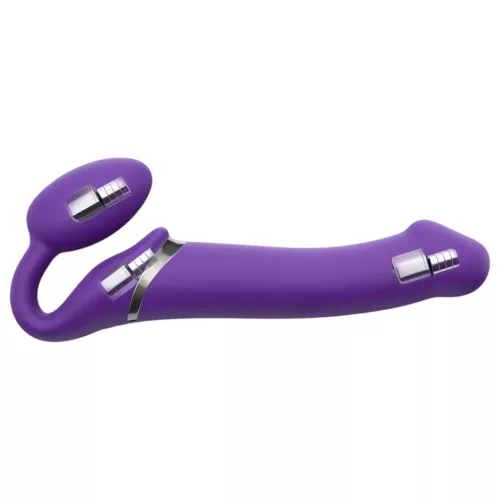 Strap-on-me M - felcsatolható vibrátor pánt nélkül (lila)