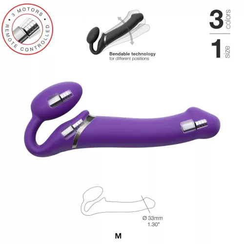 Strap-on-me M - felcsatolható vibrátor pánt nélkül (lila)