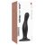 Strap-on-me Curvy M - hullámos, tapadókorongos dildó (fekete)