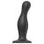 Strap-on-me Curvy L - hullámos, tapadókorongos dildó (fekete)